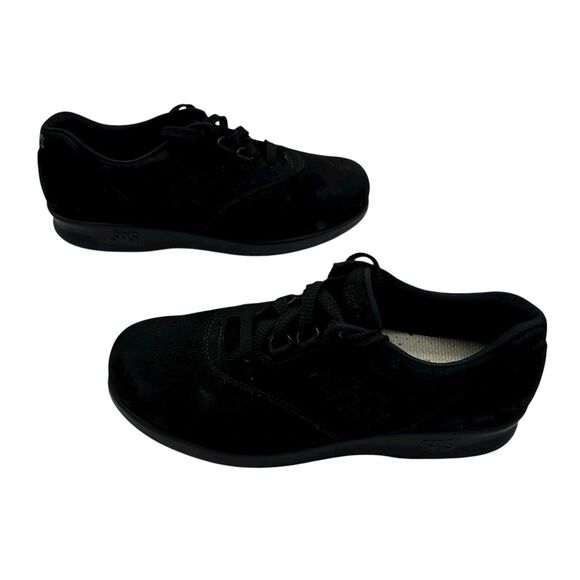 SAS Free Time Comfort Walking Shoes Nubuck Leather Womens Size 6 Medium Black - Picture 2 of 7